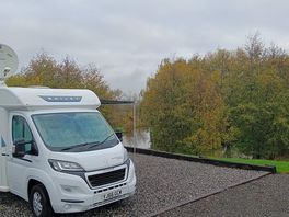 Pitched up over looking the lake