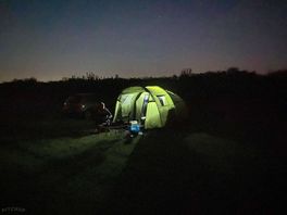 Night shot of our set up.
