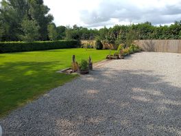 Our view of this lovely site's pitches and garden.