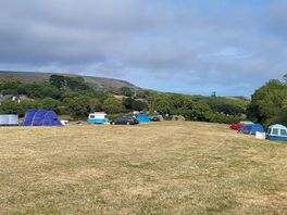 Tent view from top of hill