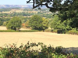 View from the hills above looking at site