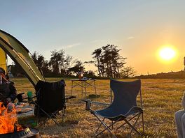 Evening with the hired fire pit