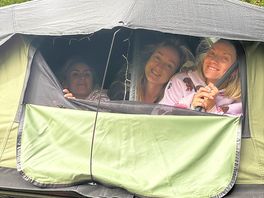 My wonderful friends greeting me on a very drizzly morning