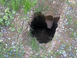 Big sinkhole on pitch!