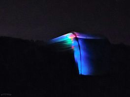 Our tent at night