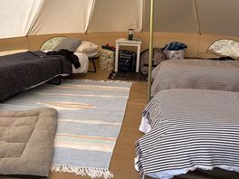 Inside our bell tent