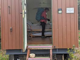 Outside of the hut