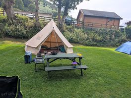 Tent site next to stream.
