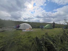 Right by the river which is a wild salmon haven