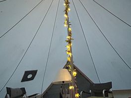 Night time inside our tent