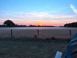 Beautiful sunrise from the field camping