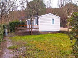Exterior of the cabin showing decking