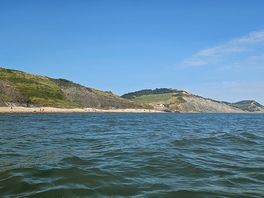 View of the jurassic coast from the kayak
