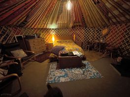 Inside yurt
