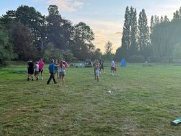 Playing rounders with our neighbours!