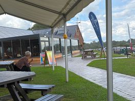 Out side the cafe