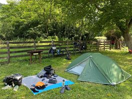 Our very comfortable camping site at camping asin.