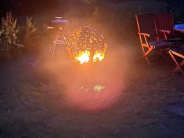 Fire pit for toasting marshmallows.