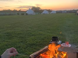 Our fire pit at sunset :)
