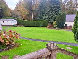 Outside: view from door down to laundry room