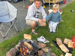 Camp fire toast