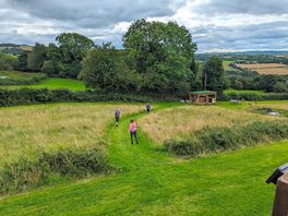 View down to the campers kitchen