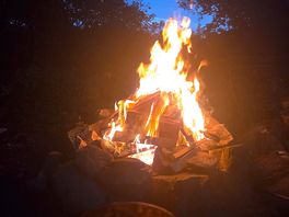 Firepit in the secluded pitch area