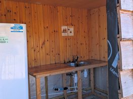 Washing up area with big freezer
