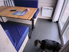 Nice seating area, with views through the doors. heater was great on the chilly evening