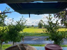 View across the fields from campervan pitch
