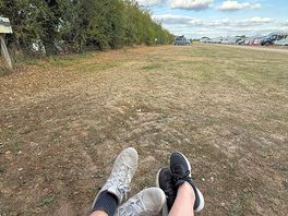 Camping caravan field