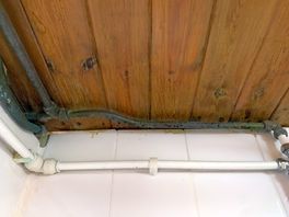 Ceiling in a shower.