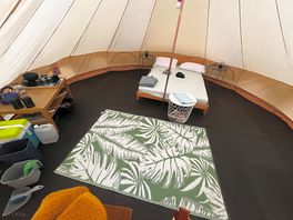 Inside the tent. loads if room.