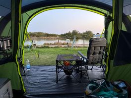 View across the boating lake from our pitch.