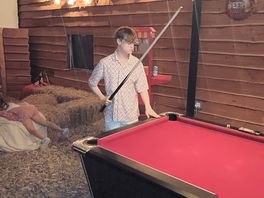 My son loved playing pool of a night