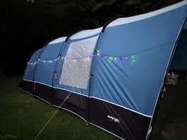 Our tent at night