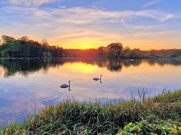 Beautiful lake right by site with views to castle howard