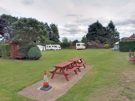 View down site with information/library to left