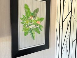 Lovely prints in cabin.