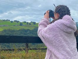 Taking photos of the valley
