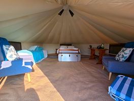 Inside our tent on arrival