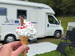 Ice cream van comes around.
