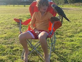 Andy brought out one of his birds