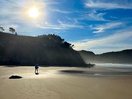 Lovely sandy beach at low tide