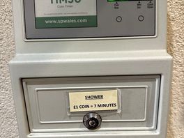 £1 for 7 mins which is plenty for a lovely hot shower!