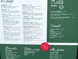 Menu restaurant