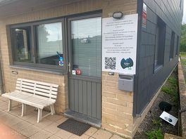 Reception area. discarded signs