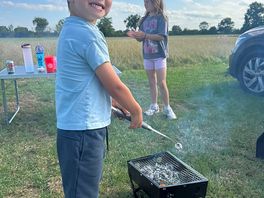 Son enjoying the bbq