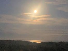 The moon shining on the sea .. views are amazing 🤩