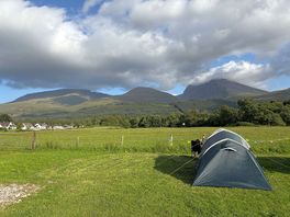 The views of ben nevis from the tent pitches.